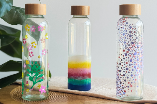 Diy pakket glazen waterfles