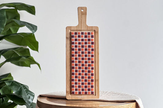 Diy pakket vierkante mozaiek borrleplank perzik met oud roze