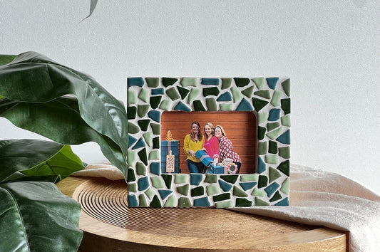 Mozaiek fotolijst groen