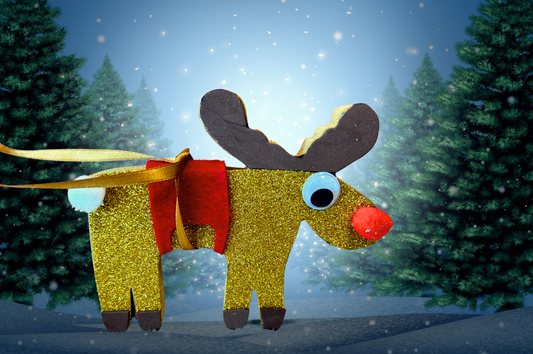 Rendier uit het knutselpakket kerstslee