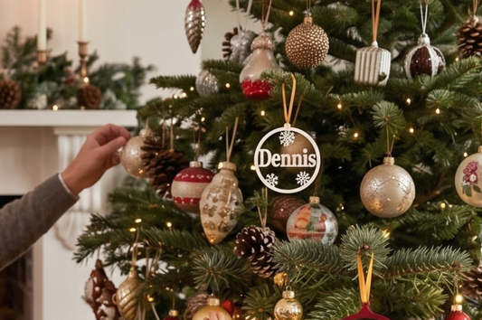 Gepersonaliseerde Kerstbal Met Naam Wit