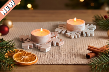 Kit DIY Bougeoirs flocons de neige en résine coulée