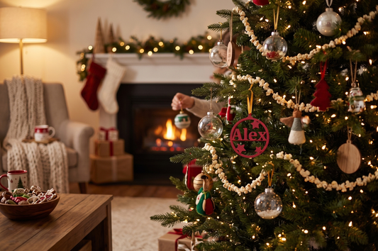 Gepersonaliseerde Kerstbal Met Naam Rood