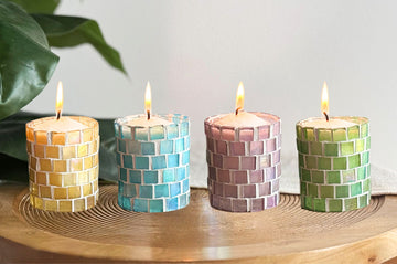 Bundel - DIY Pakket Waxinelichthouders met Glasmozaïek & Kaarsenzand Incl. Lontjes