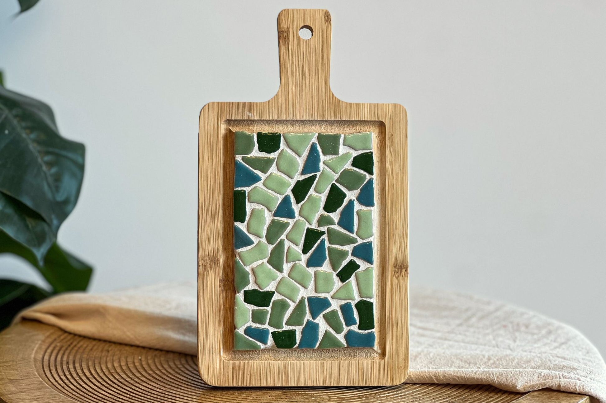 Mozaiek borrelplank mini groen