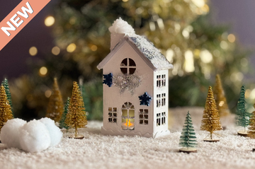 DIY Kit Wooden Christmas House White